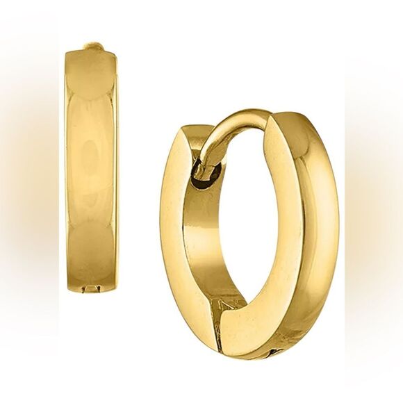 Ben Oni Double 18k gold plated Wanda Hoop Earrings - Picture 1 of 3